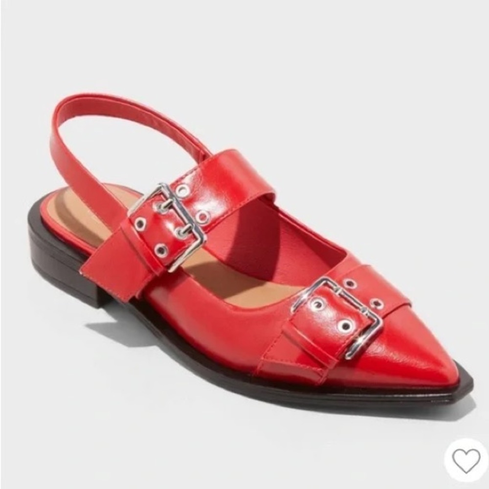 Target Peyton Slingback Flat. Size 5.5. Red.